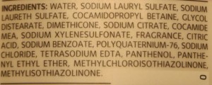 ingredient label