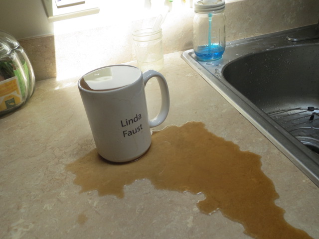 spilled coffee