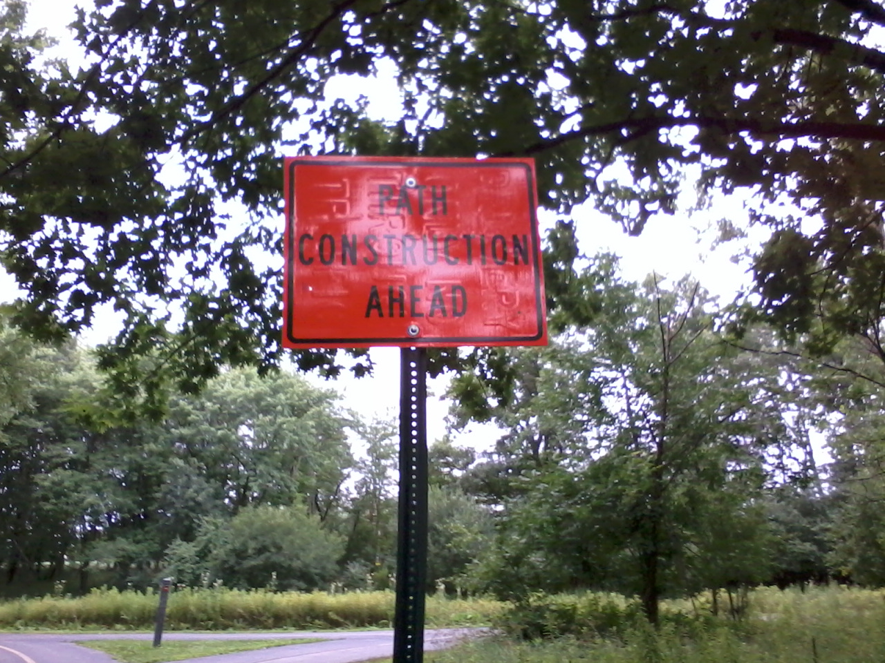 Bike path construction sign